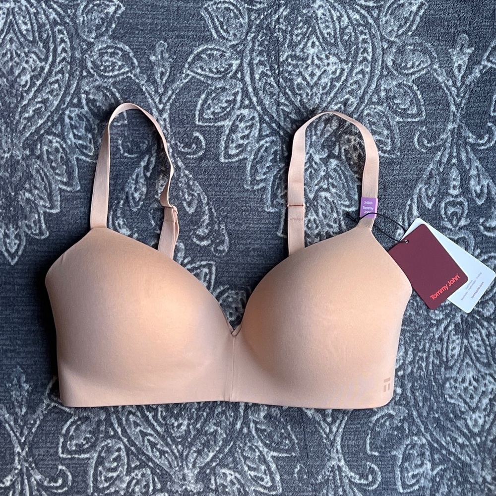 NWOT Tommy John Cool Cotton Lightly Lined Wireless Bra Size 34DD